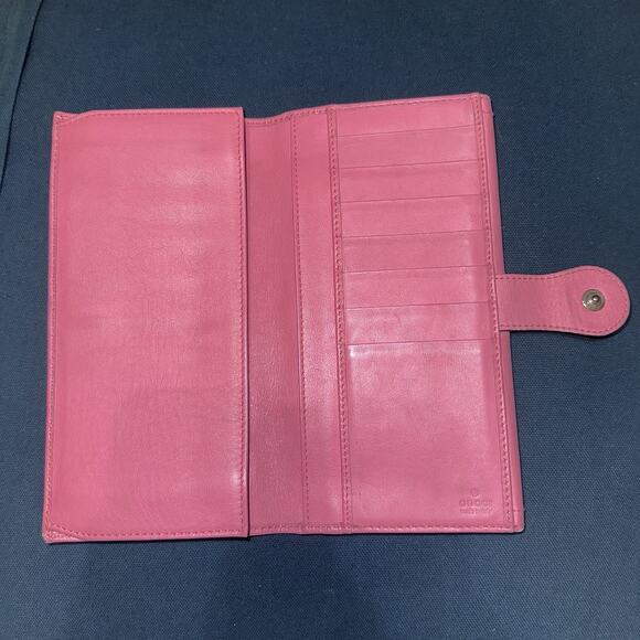 Authentic GUCCI Hysteria Pink Leather Bifold Long Credit Card Coun Wallet - Picture 3 of 8
